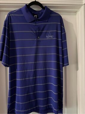 FootJoy Royal Blue Striped Performance Polo